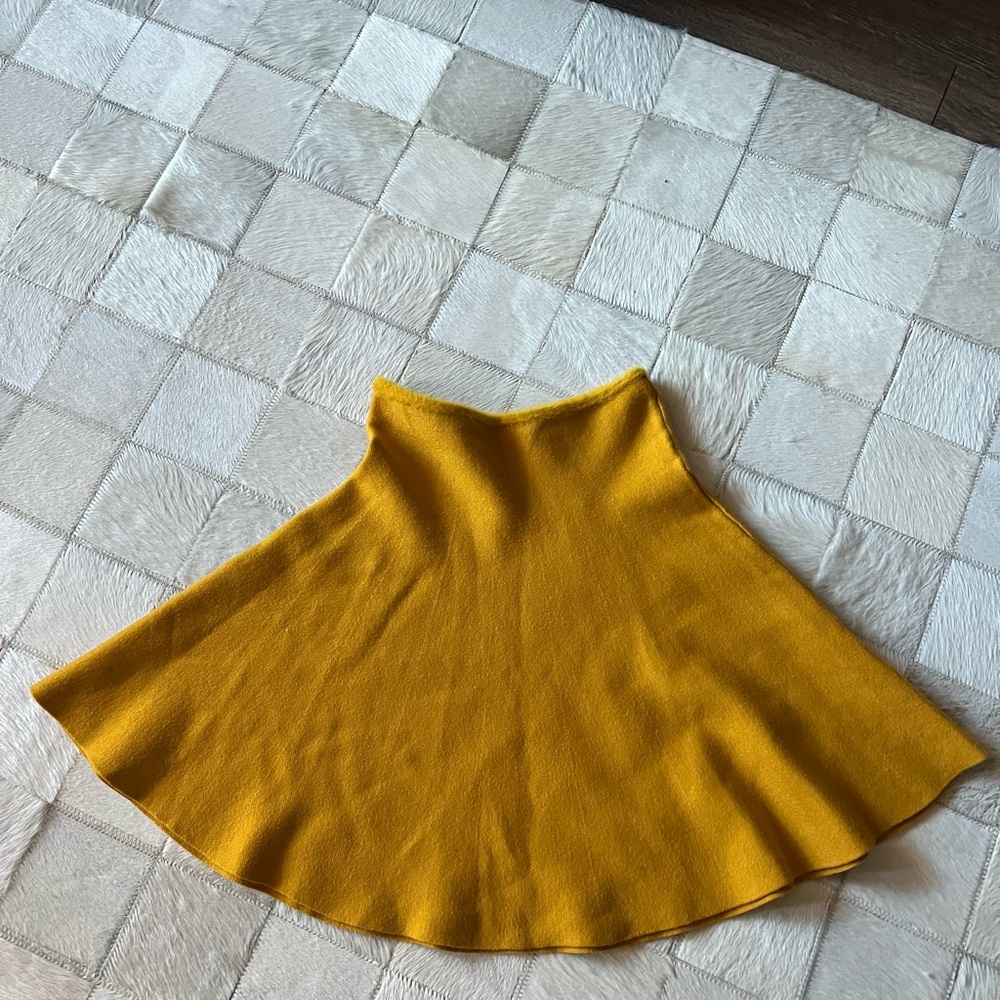 Zara Mustard Knit Mini Skirt NWT